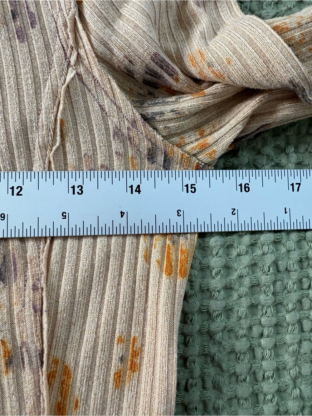 Free People Layer Me Long Sleeve Ribbed Henley Floral Medium Peach Boho - Picture 14 of 15